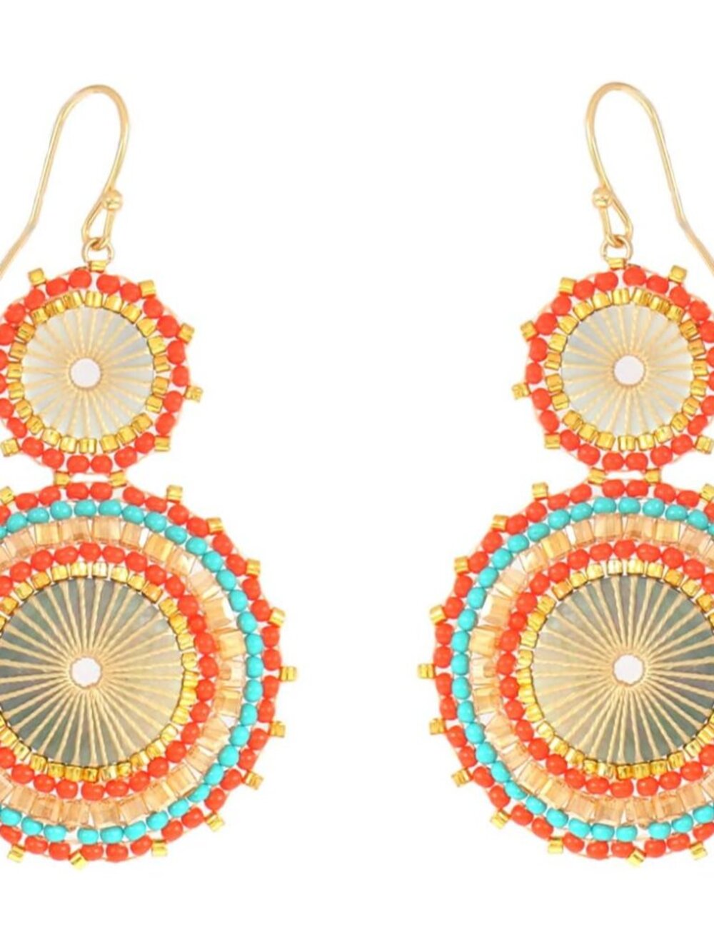 Seed Beaded Circle Beads Earrings Bohemian Dangle Earrings Handmade Bead Fashion